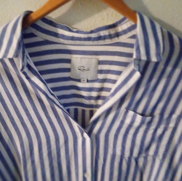 RAILS Val Tie Front Striped Blouse | M - Picture 3 of 8